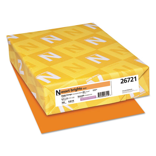 500/RM 20lb 8.5x11 Bright Orange Paper