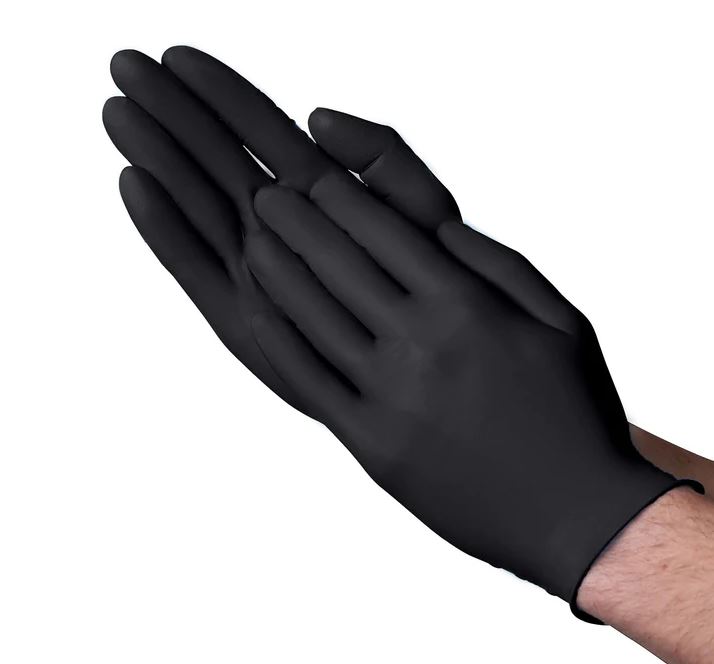 10/100 LG 3.5mil Black Nitrile PF Exam Glove