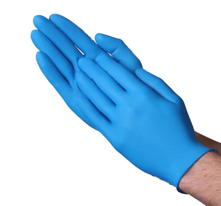 10/100 Sm Blue Nitrile PF Exam Glove 4mil