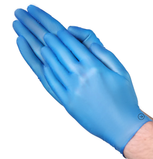 10/100 LG Vinyl, PF, Blue, Multi-Purpose Glove