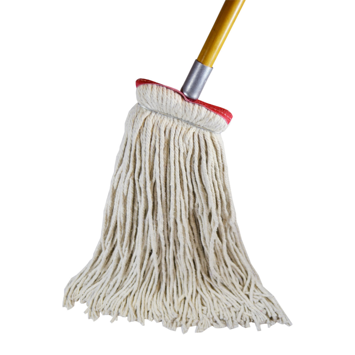 24 Oz White Blend Cut End Sta-Flat Wet Mop with Threaded Metal Bolt